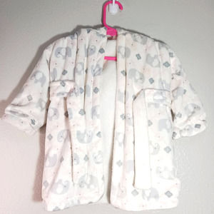 Snugly Baby Baby's Elephant Print Hooded Pink Siz 6M Pajamas Bath Robe RN#123745
